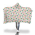 Cat, Flowers & Leaves Hooded Blanket