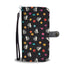 Cat, Flowers & Hearts Black Wallet Case