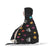 Cat, Flowers & Hearts Black Hooded Blanket
