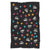 Cat, Flowers & Hearts Black Sherpa Blanket