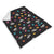 Cat, Flowers & Hearts Black Sherpa Blanket