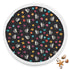 Cat, Flowers & Hearts Black Beach Blanket