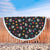 Cat, Flowers & Hearts Black Beach Blanket