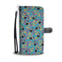 Cat, Flowers & Hearts Teal Wallet Case