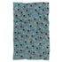 Cat, Flowers & Hearts Teal Sherpa Blanket