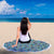 Cat, Flowers & Hearts Teal Beach Blanket