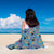 Cat, Flowers & Hearts Teal Beach Blanket