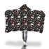 Cute Cupid Black Hooded Blanket