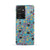 Cat, Flowers & Hearts Teal Phone Case