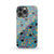 Cat, Flowers & Hearts Teal Phone Case