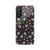 Cat, Flowers & Hearts Black Phone Case