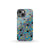 Cat, Flowers & Hearts Teal Phone Case