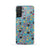 Cat, Flowers & Hearts Teal Phone Case