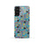 Cat, Flowers & Hearts Teal Phone Case